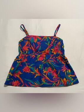 J. Crew Tie Back Babydoll Cami with Vibrant Floral Print